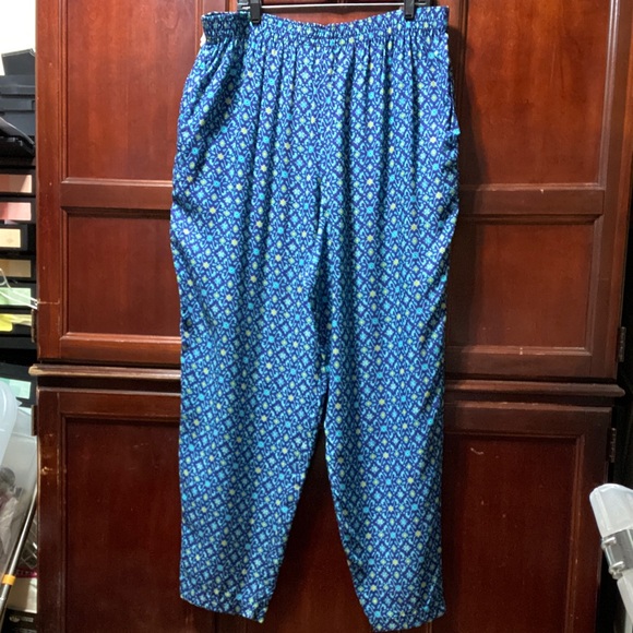 Venezia Vintage plus size 26 Blue Patterned women’s Pants - Picture 1 of 9